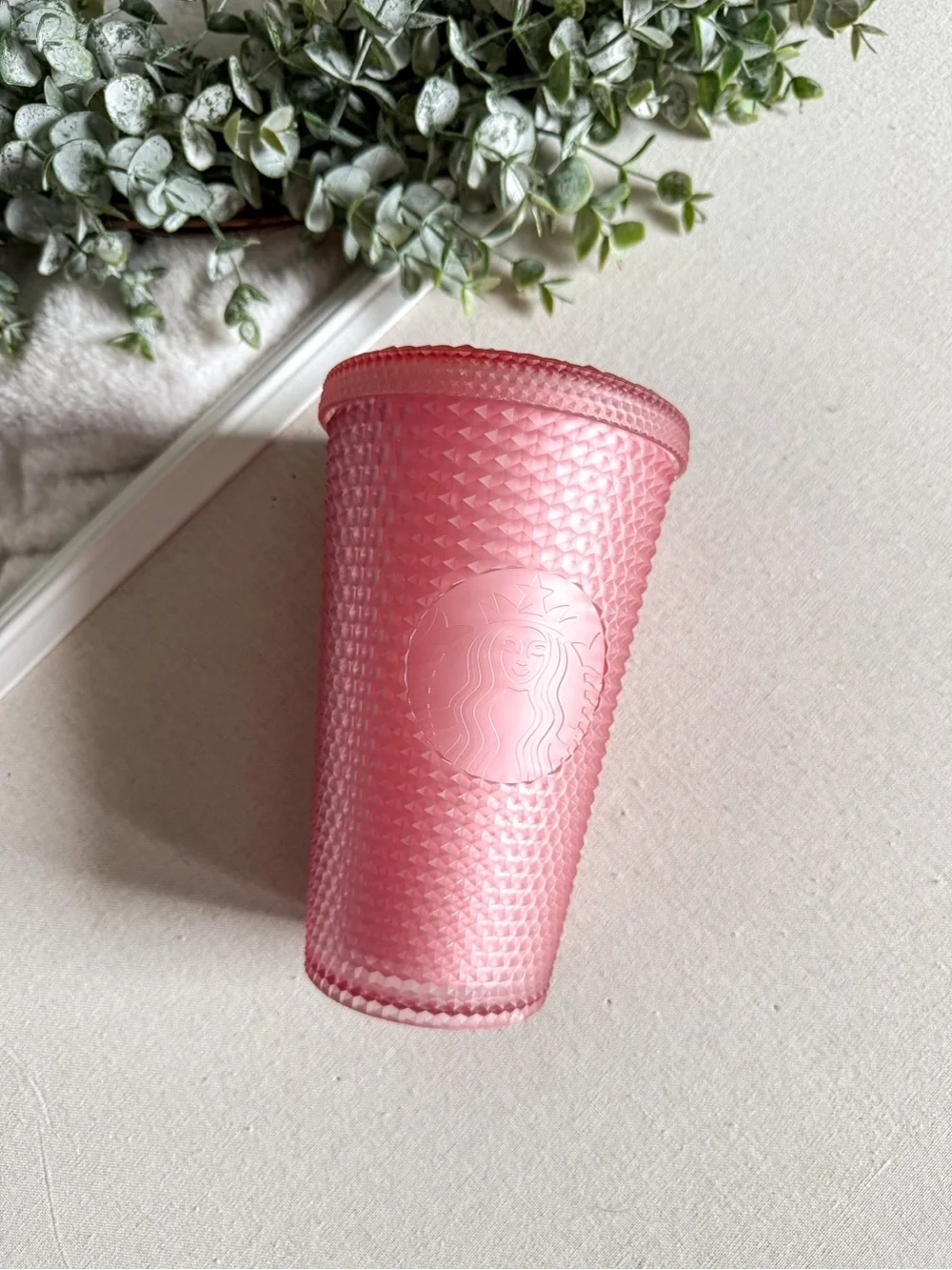 Starbucks Studded Tumbler Pink Reusable Cup Matte Textured
